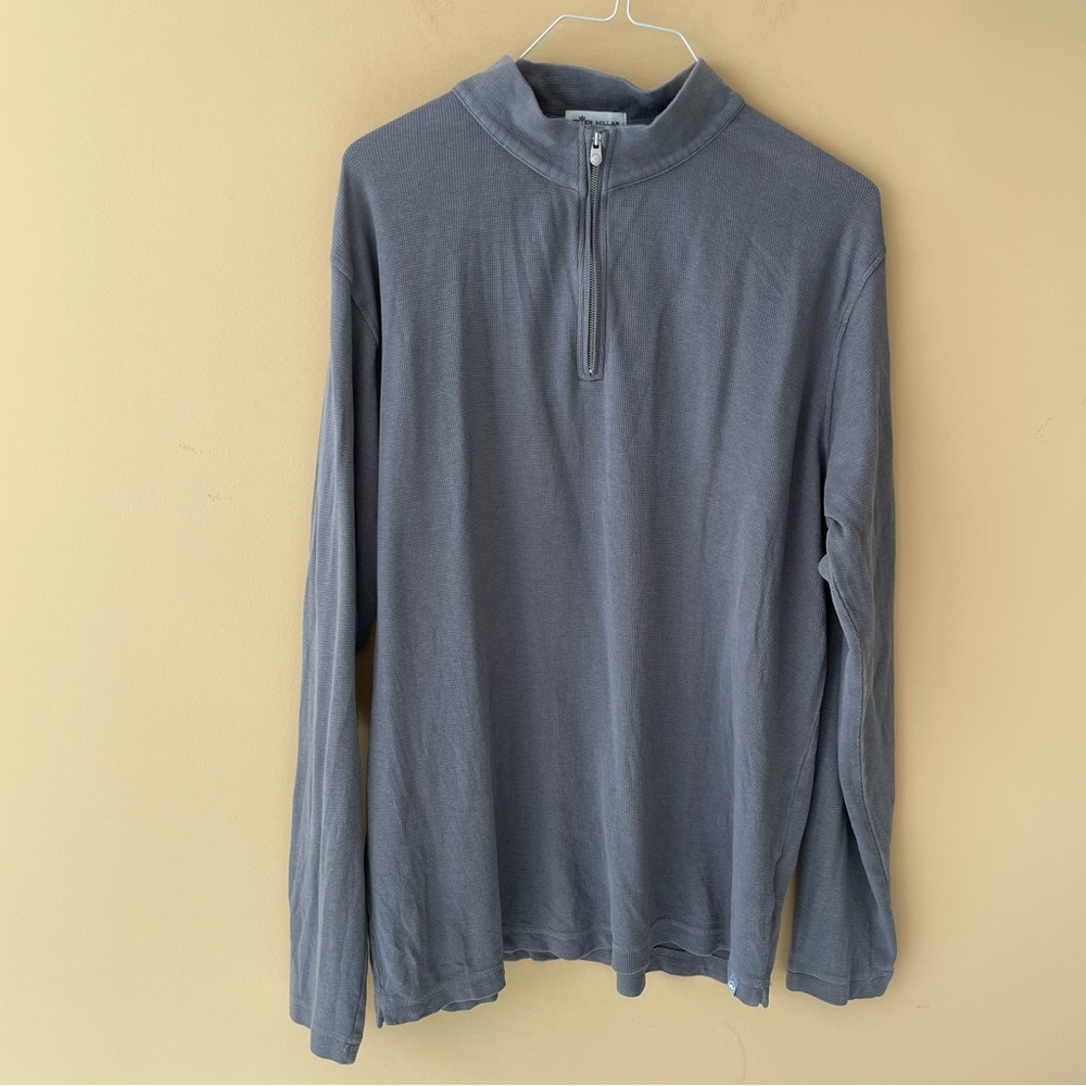 Peter Millar Gray Zip Up Sweater